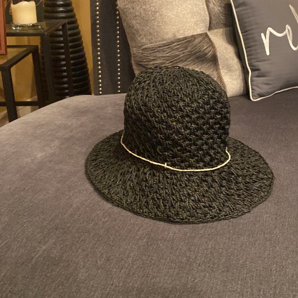 Steve Madden Women's Straw Hat Black Sun Hat - Picture 3 of 5